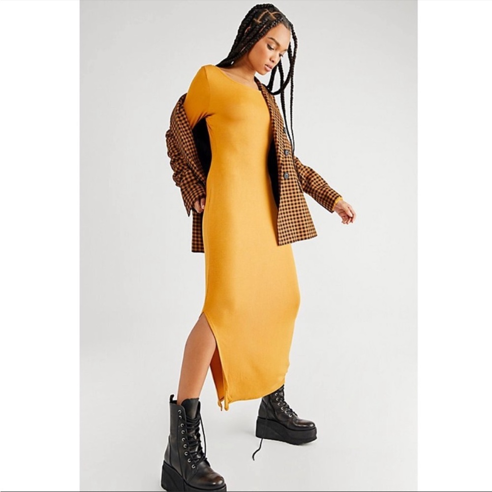 Free People Beach Luna midi dress Russet Orange XS $98